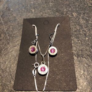 Bullet earring and 20” necklace set